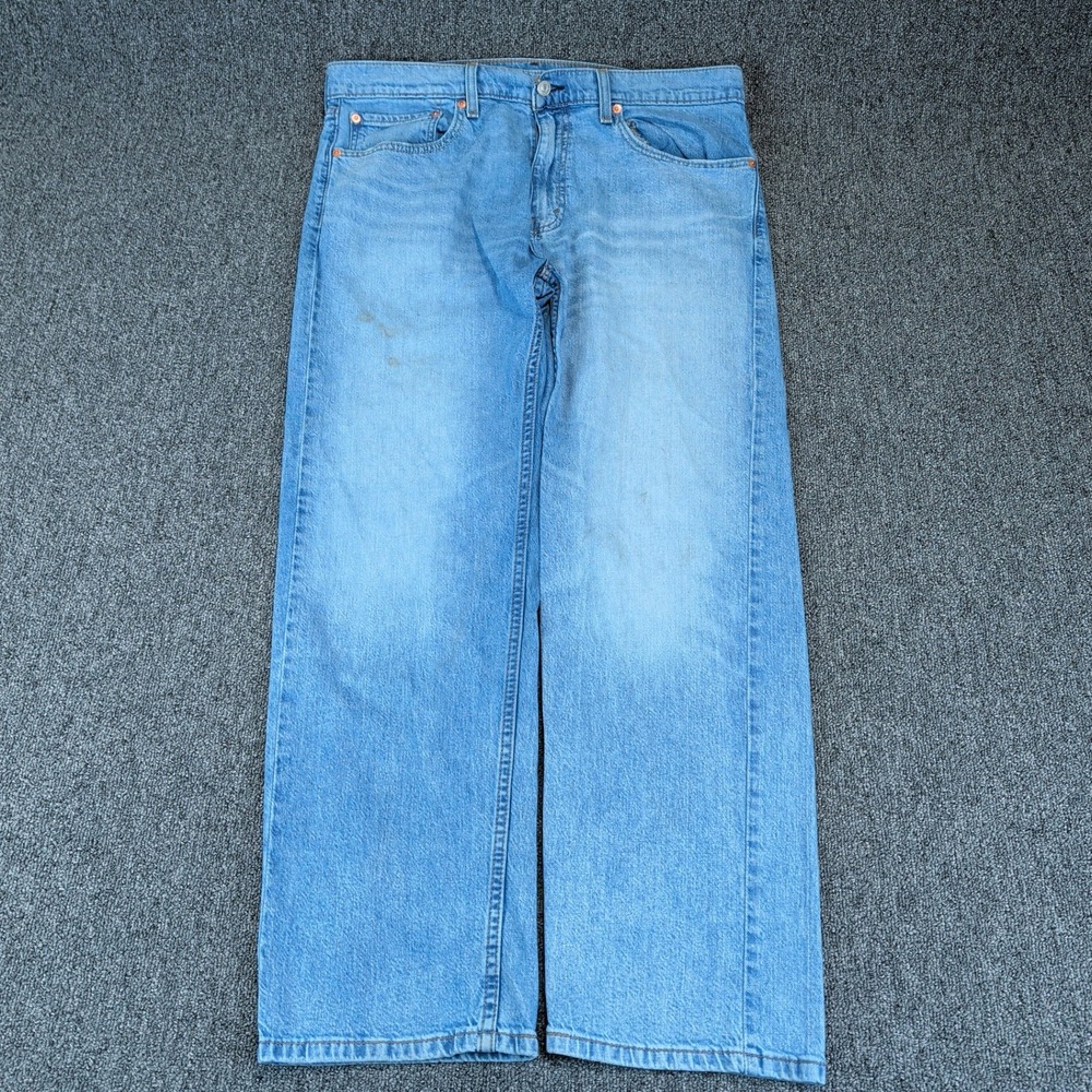 Levis 505 Regular Fit Straight Leg Jeans 36x30 Light Wash Denim Wide Leg Y2K — photo 2